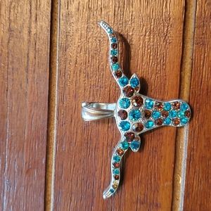 Jeweled Longhorn Pendent